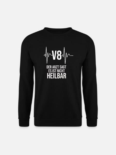 V8 Liebhaber Shirt - Autoliebhaber Shirt - V8 - Unisex Pullover - Schwarz