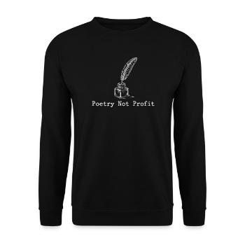 Poetry Not Profit Poetcore Literary Dark Academia - Unisex Sweatshirt - black - Front - Alina (178cm) & Michal (187cm)