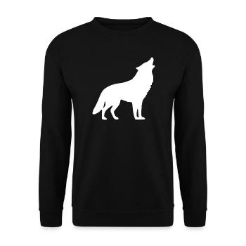 Loup Hurlant Blanc - Sweat-shirt Unisexe - noir - Devant - Alina (178cm) & Michal (187cm)