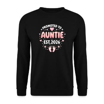 Aunt 2026 Aunt 2026 Promoted to Aunt 2026 - Unisex Sweatshirt - black - Front - Alina (178cm) & Michal (187cm)
