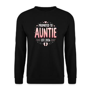 Aunt 2026 Aunt 2026 Promoted to Aunt 2026 - Unisex Sweatshirt - black - Front - Alina (178cm) & Michal (187cm)