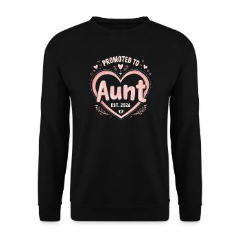 Aunt 2026 Aunt 2026 Promoted to Aunt 2026 - Unisex Sweatshirt - black - Front - Alina (178cm) & Michal (187cm)