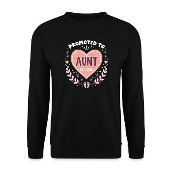 Aunt 2026 Aunt 2026 Promoted to Aunt 2026 - Unisex Sweatshirt - black - Front - Alina (178cm) & Michal (187cm)