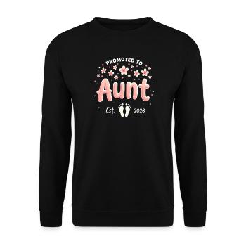 Aunt 2026 Aunt 2026 Promoted to Aunt 2026 - Unisex Sweatshirt - black - Front - Alina (178cm) & Michal (187cm)