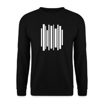 Minimal Stripes Barcode Mosaic - Unisex Sweatshirt - black - Front - Alina (178cm) & Michal (187cm)