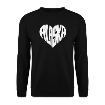 Alaska, États-Unis Lettrage cœur angulaire - Sweat-shirt Unisexe - noir - Devant - Alina (178cm) & Michal (187cm)