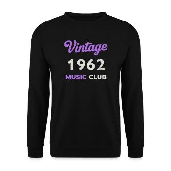 Vintage 1962 Music Club Retro Année de naissance vintage - Sweat-shirt Unisexe - noir - Devant - Alina (178cm) & Michal (187cm)