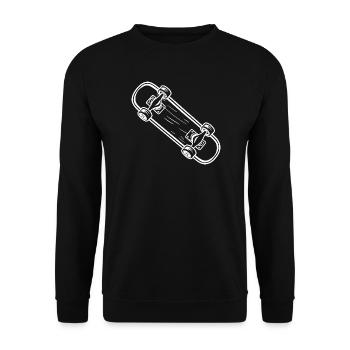 Skateboard Cartoon Look - Unisex Pullover - Schwarz - Vorne - Alina (178cm) & Michal (187cm)
