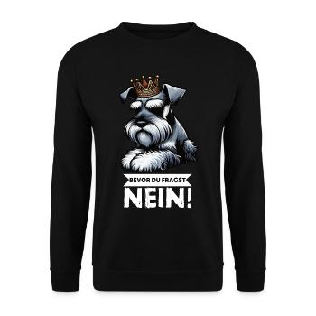 Avant que vous ne demandiez Pas de Schnauzer Géant - Sweat-shirt Unisexe - noir - Devant - Alina (178cm) & Michal (187cm)