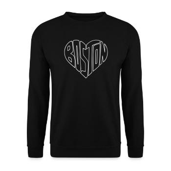 Boston Heart Typo Design - Unisex Sweatshirt - black - Front - Alina (178cm) & Michal (187cm)