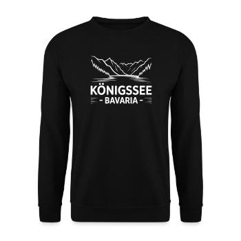 Königssee Bergsee Bavarian Panorama - Unisex Pullover - Schwarz - Vorne - Alina (178cm) & Michal (187cm)
