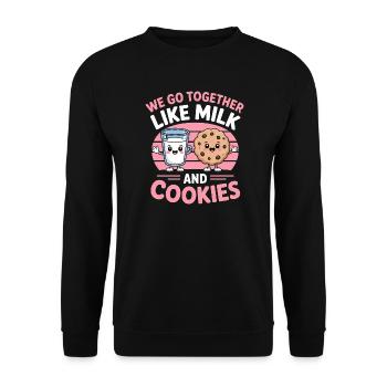 Milk and Cookies Best Friends Kawaii Design - Sweat-shirt Unisexe - noir - Devant - Alina (178cm) & Michal (187cm)