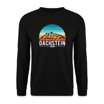 Dachstein Ramsau Austria Retro Sunset - Unisex Sweatshirt - black - Front - Alina (178cm) & Michal (187cm)