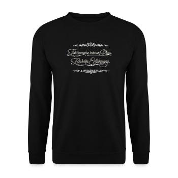 Ich brauche keinen Plan – Ich habe Erfahrung - Unisex Pullover - Schwarz - Vorne - Alina (178cm) & Michal (187cm)