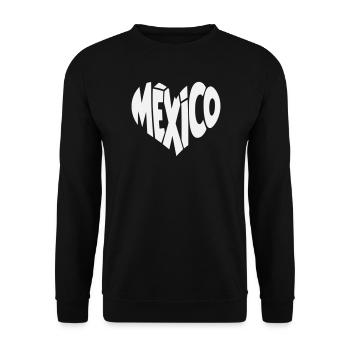 Mexico Lettering Heart - Unisex Sweatshirt - black - Front - Alina (178cm) & Michal (187cm)