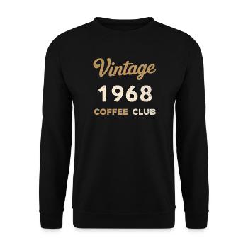 Vintage 1968 – Coffee Club Retro Birth Year - Unisex Sweatshirt - black - Front - Alina (178cm) & Michal (187cm)