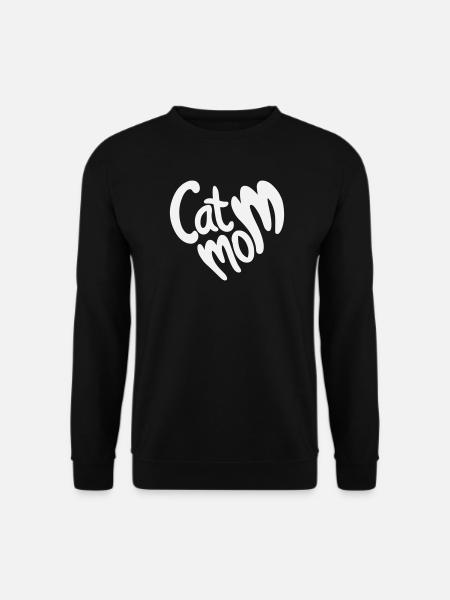 Cat Mom Heart Lettering - Unisex Sweatshirt - black