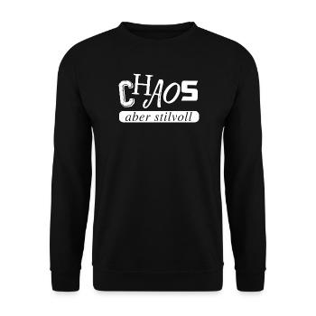 Chaos, aber stilvoll - Unisex Pullover - Schwarz - Vorne - Alina (178cm) & Michal (187cm)
