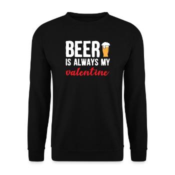 La bière est mon art de bière artisanale drôle de Saint-Valentin - Sweat-shirt Unisexe - noir - Devant - Alina (178cm) & Michal (187cm)