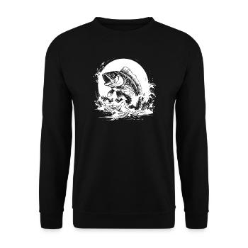 Dessin de pêche - Sweat-shirt Unisexe - noir - Devant - Alina (178cm) & Michal (187cm)