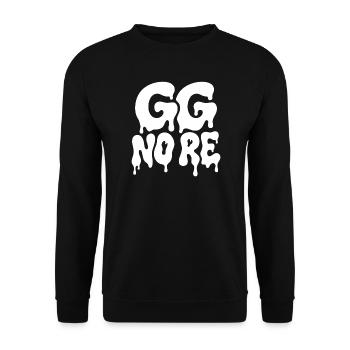 GG No Re Gaming Spruch Horror Typografie - Unisex Pullover - Schwarz - Vorne - Alina (178cm) & Michal (187cm)