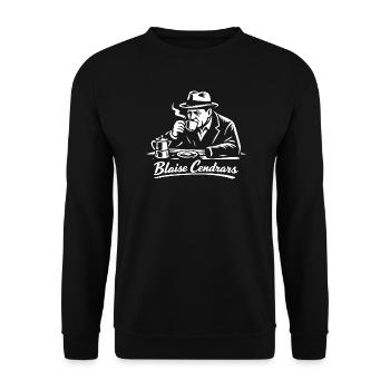 Cafe Noir Portrait of Blaise Cendrars - Unisex Sweatshirt - black - Front - Alina (178cm) & Michal (187cm)