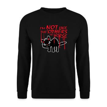 Black Cat I'm Not Like The Others I'm Worse - Unisex Sweatshirt - black - Front - Alina (178cm) & Michal (187cm)