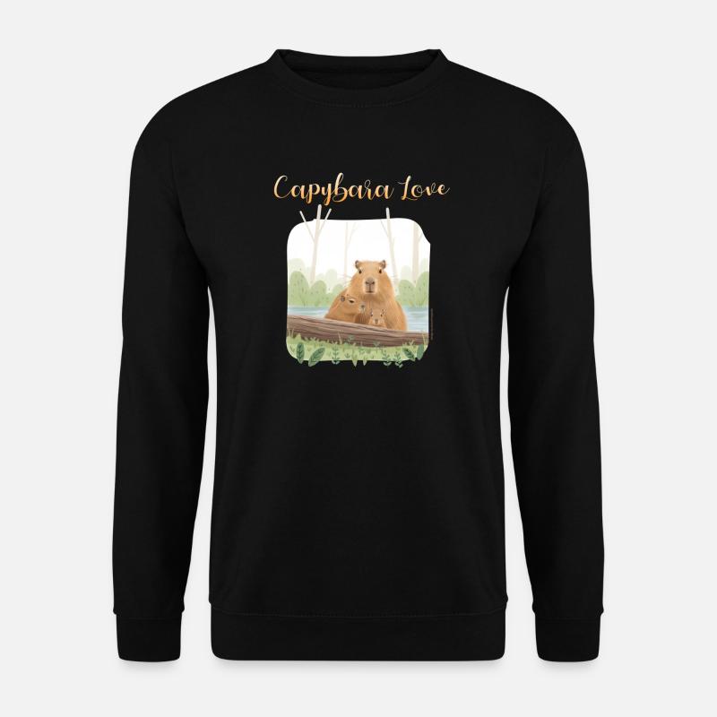 T-Shirt-Design „Capybara Love“ - Unisex Pullover - Schwarz