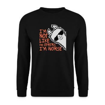 Lama Sunglasses Not Like The Others I'm Worse - Unisex Sweatshirt - black - Front - Alina (178cm) & Michal (187cm)