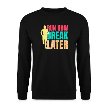 Courir Courir Maintenant Break Plus tard Marathonien - Sweat-shirt Unisexe - noir - Devant - Alina (178cm) & Michal (187cm)