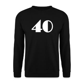 40. 40 YEARS. 40th ANNIVERSARY. 40 YEARS ANNIVERSARY. - Unisex Sweatshirt - black - Front - Alina (178cm) & Michal (187cm)