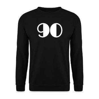 90. 90 ANS. 90e ANNIVERSAIRE. ANNIVERSAIRE 90 ANS. - Sweat-shirt Unisexe - noir - Devant - Alina (178cm) & Michal (187cm)