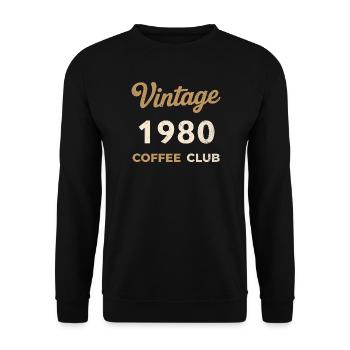 Vintage 1980 – Coffee Club Retro Birth Year - Unisex Sweatshirt - black - Front - Alina (178cm) & Michal (187cm)