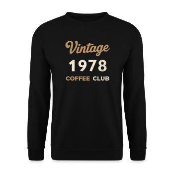 Vintage 1978 – Coffee Club Retro Birth Year - Unisex Sweatshirt - black - Front - Alina (178cm) & Michal (187cm)
