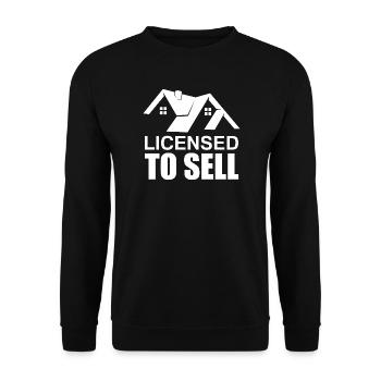 Autorisé à vendre des agents immobiliers drôles - Sweat-shirt Unisexe - noir - Devant - Alina (178cm) & Michal (187cm)