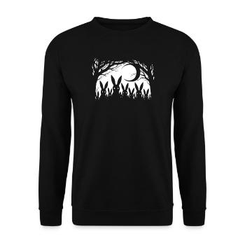 Gothic Bunny Weirdcore Dark Horror Animal Doll - Unisex Pullover - Schwarz - Vorne - Alina (178cm) & Michal (187cm)