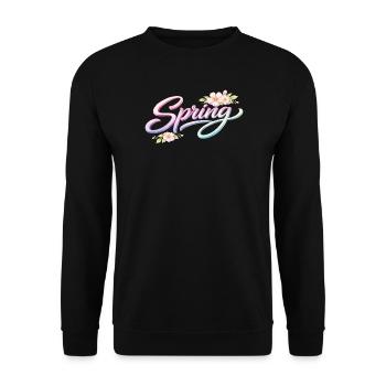 Lettrage printanier avec des fleurs - Sweat-shirt Unisexe - noir - Devant - Alina (178cm) & Michal (187cm)