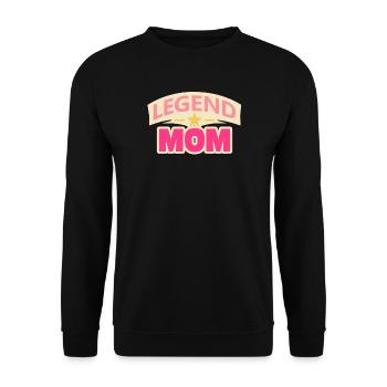 Maman légende – Drôle de Mère Design - Sweat-shirt Unisexe - noir - Devant - Alina (178cm) & Michal (187cm)