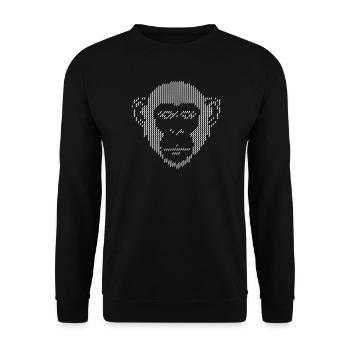 Pixel Monkey Halftone Art - Unisex Sweatshirt - black - Front - Alina (178cm) & Michal (187cm)