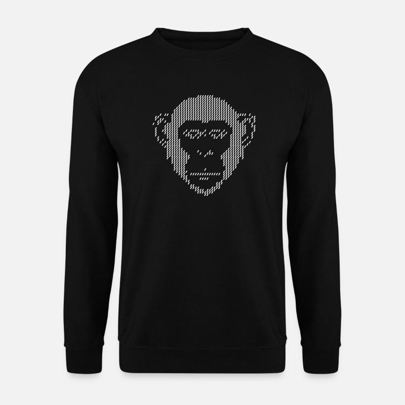 Pixel Monkey Halftone Art - Unisex Sweatshirt - black