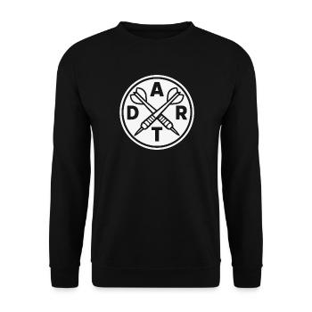 DART Logo Pfeile Sport Outfit - Unisex Pullover - Schwarz - Vorne - Alina (178cm) & Michal (187cm)