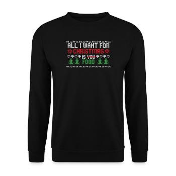 Tout ce que je veux pour Noël, c’est un graphique culinaire - Sweat-shirt Unisexe - noir - Devant - Alina (178cm) & Michal (187cm)
