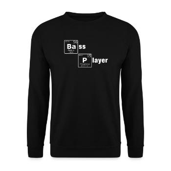Bass Player PSE Periodensystem Elemente Nerd - Unisex Pullover - Schwarz - Vorne - Alina (178cm) & Michal (187cm)