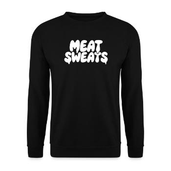 Meat Sweats BBQ Saying Meat Humor - Unisex Sweatshirt - black - Front - Alina (178cm) & Michal (187cm)