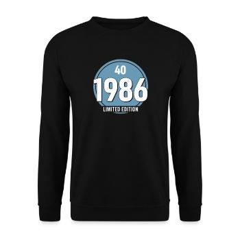40e Anniversaire Homme Femme 40 Ans 1986 Cadeau  - Sweat-shirt Unisexe - noir - Devant - Alina (178cm) & Michal (187cm)