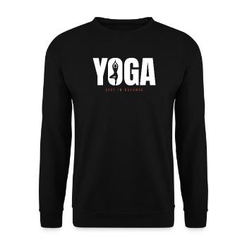Yoga Balance – Stay in Balance Motivation - Unisex Sweatshirt - black - Front - Alina (178cm) & Michal (187cm)
