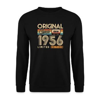 70th birthday, 70 years, original 1956 - Unisex Sweatshirt - black - Front - Alina (178cm) & Michal (187cm)