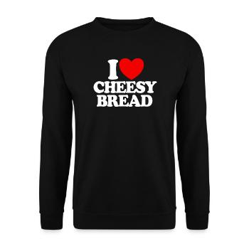 J’adore le pain au fromage. Mon plat préféré : le pain au fromage. - Sweat-shirt Unisexe - noir - Devant - Alina (178cm) & Michal (187cm)