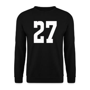 Ziffern 27 Kontrast-Design - Unisex Pullover - Schwarz - Vorne - Alina (178cm) & Michal (187cm)