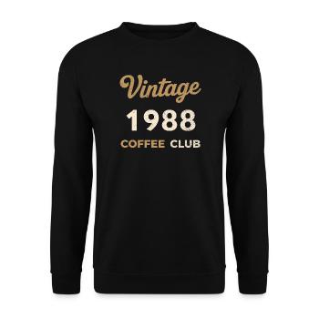Vintage 1988 – Coffee Club Retro Birth Year - Unisex Sweatshirt - black - Front - Alina (178cm) & Michal (187cm)